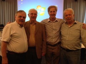 Veteranen der Friedensbewegung: Wolfgang Biermann, Ulrich Frey, Jo Leinen, Gerd Pflaumer